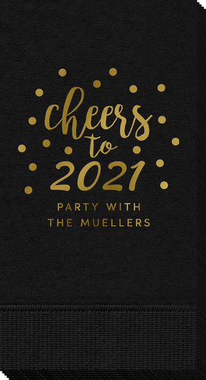 Confetti Dots Cheers to the New Year Guest Towels
